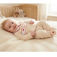BW-13-442: Baby Unisex I Love Mummy & Daddy Smocked Velour All In One (NB-6 Months)